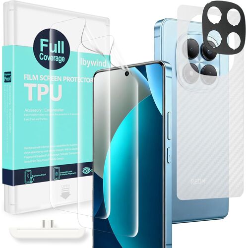 JGD-Protecteurs d'écran pour Xiaomi Redmi Note 15 Pro 4G,2 Pièces Film Hydrogel et Protection Caméra,Facile à Installer,Support Déverrouillage Des Empreintes Digitales,Anti-bulle,Anti-éclat