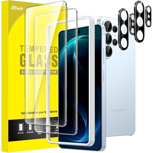 JGD-Protection D'écran pour Samsung Galaxy S26 Ultra avec Protecteur d'Objectif de Caméra, Film en Verre Trempé 9H, Fingerprint ID Compatible, HD Transparent, 2 Pièces Chacun