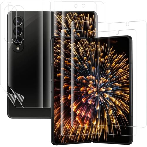 JGD-TPU Verre Trempé pour Samsung Galaxy Z Fold 4 5G, (2+2)Anti Rayure Vitre Protection+Film protecteur au dos, Bubble Free, Tactile Sensible, 3D Full Cover, 0,15mm HD Z Fold 4 Protection écran