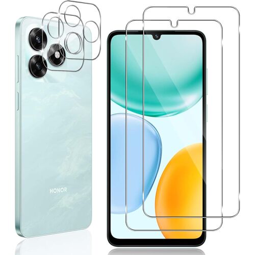 JGD-Verre Trempé pour Honor X5C Plus, 2 Pièces Protection écran Film avec 2 Pièces Caméra Arrière Protecteur, Dureté 9H Film Objectif Ultra HD Vitre Trempé