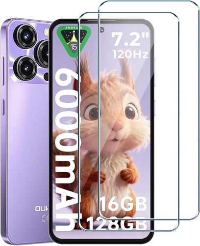JGD-2 Pièces Verre Trempé pour Oukitel C69 / C68 / C68 Plus (7.2""), Film en Protection écran efficace contre les Rayures - sans Bulles - Ultra Résistant - HD Transparent-Dureté 9H