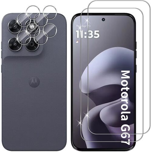 JGD-Verre Trempé pour Motorola Moto G67 5G/ Moto G77 5G, 2+2 Pièces Protection écran + Caméra Arrière Protecteur Film, 9H Dureté HD Anti-Rayures Sans Bulles Vitre Trempé Protecteurs d'écran