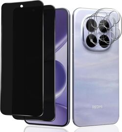 KALANKA-Anti-Espion Verre Trempé pour Xiaomi Redmi Note 15 Pro 5G, [2+2 Pièces] Privacy Film Protection D'écran et Caméra Arrière Protecteur, Dureté 9H Anti Rayure sans Bulles, Facile à Installer