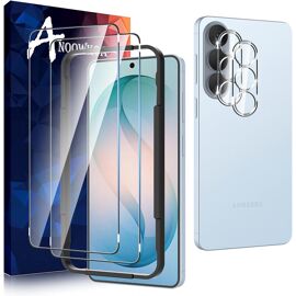 JGD-2+2 Pièces Verre Trempé pour Samsung Galaxy S26 Plus 5G Transparent Film Protection Écran avec Caméra Arrière Protecteur sans Bulles avec Kit Installation