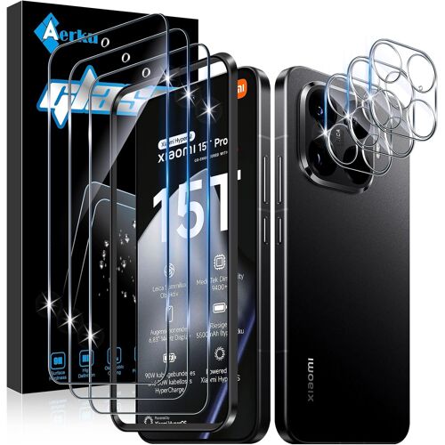 KALANKA-3 Pièces Verre Trempé pour Xiaomi Mi 15T Pro 5G avec 3 Pièces Caméra Arrière Objectif Protecteur, Dureté 9H Anti Rayures Film Protection écran, Ultra Résistant Vitre Protection