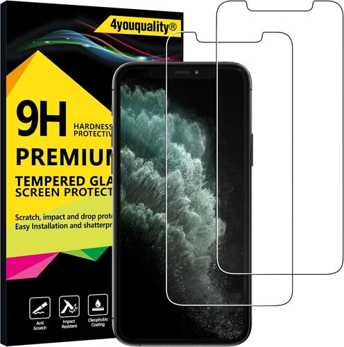 KALANKA-Lot de 2 protections d'écran pour iPhone 11 Pro Max et iPhone XS Max, film en verre trempé résistant aux rayures pour Apple iPhone XS Max et iPhone 11 Pro Max 6,5