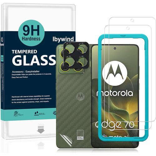 JGD-Verre Trempé pour Motorola Edge 70 5G,2 Pièces Dureté 9H Protecteurs d'écran et Protection Caméra,Facile à Installer,Support Déverrouillage Des Empreintes Digitales,Anti-bulle,Anti-éclat