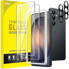 JGD-Protection D'écran pour Samsung Galaxy S26 Plus avec Protecteur d'Objectif de Caméra, Film en Verre Trempé 9H, Fingerprint ID Compatible, HD Transparent, 2 Pièces Chacun