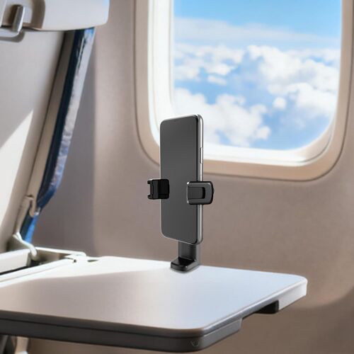 JGD-UNITEDTIME Support de téléphone en avion pour bureau, voyage, vacances, longs vols, support de téléphone universel mains libres pour le vol avec rotation à 360 degrés pour téléphone et kit vidéo