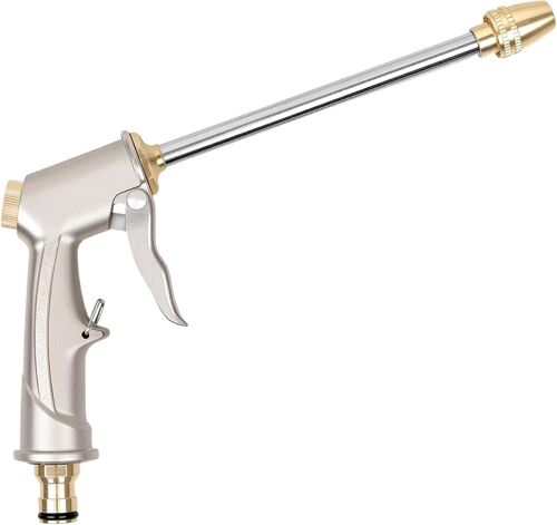 JGD-Pistolet d'arrosage Métal, Pistolet Arrosoir Métal Haute Pression avec 4 Modes d'Arrosage, Pistolet Arrosage Jardin Anti-fuite pour travaux de jardin, lavage de voiture, travaux de nettoyage