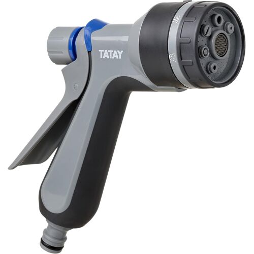 JGD-Pistolet d'arrosage Premium, Connecteur universel, 7 Positions, Régulateur, Protection solaire, Installation facile, Gris - Noir