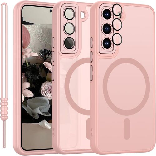 JGD-pour Samsung Galaxy S22 Plus Coque compatible avec MagSafe, Coque pour téléphone portable Samsung Galaxy S22 Plus Magnétique Matte Touch Protection de l'appareil photo, antidérapant Résistant