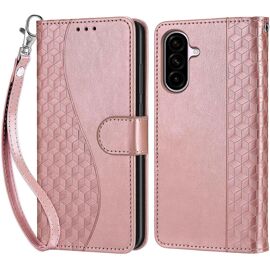 JGD-Coque pour Samsung Galaxy A56, [Housse en Cuir PU Durable] [Etui à Rabat] [Pochette de Portefeuille], Étui de Protection pour Samsung Galaxy A56 - Or Rose