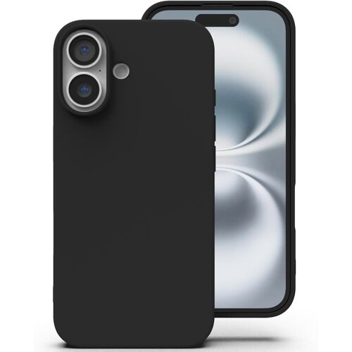 JGD-Silicone Coque pour iPhone 16 Plus, Anti-Poussière, Mince, Adapté à la Poche Coque pour Téléphone¿ Apple iPhone 16 Plus - Noir