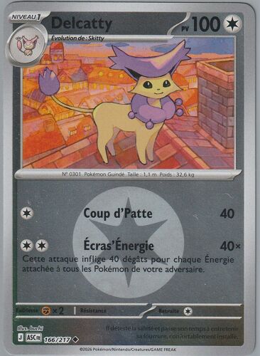 Carte Pokémon Delcatty - 166/217 - Reverse - Héros Transcendants