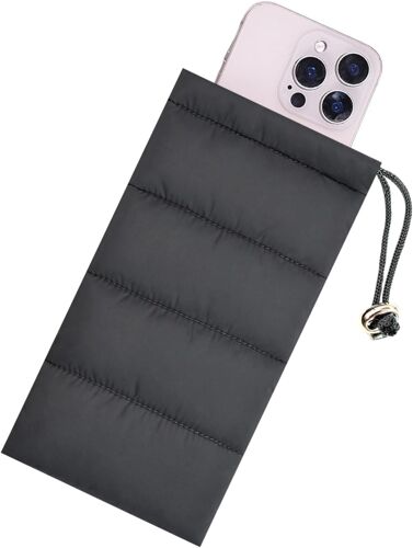 KALANKA-1pcs Thermique pour téléphone Intelligent -étui thermique téléphonepour Le Camping - compatible iPhone Housse Universelle Smartphone - Pochette de Protection pour téléphone Portable (noir)