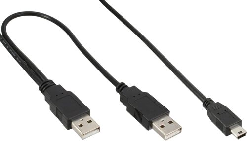 JGD-33107X câble USB 1 m Mini-USB B Noir - Câbles USB (1 m, Mini-USB B, 480 Mbit/s, Noir)