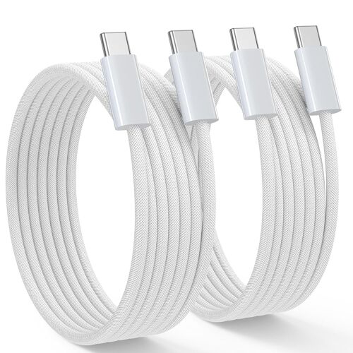 JGD-Câble USB C vers USB C court [0.3M, Lot de 2] Cable USB C 60W PD Charge Rapide Cable USB Type C pour iPhone 17 16 15 Pro Max,MacBook Pro iPad Air 4,Galaxy S23 S22 Huawei,Google Pixel Xiaomi Sony
