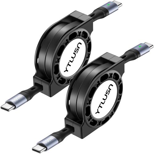 JGD-5.0A PD 100W Câble USB C [2PCS, 1.2M] USB C Vers USB C Charge Câble Charge Rapide et Sync pour iPhone 16 15 Samsung S23 Ultra iPad Air MacBook Pro