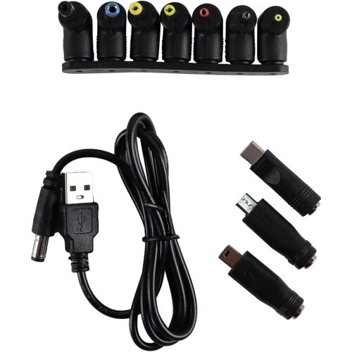 JGD-Câble d'alimentation 5 V 1 A, câble d'alimentation USB vers CC, Cordon d'alimentation USB 5 V Universel avec 10 Embouts de connecteur différents (1 m)