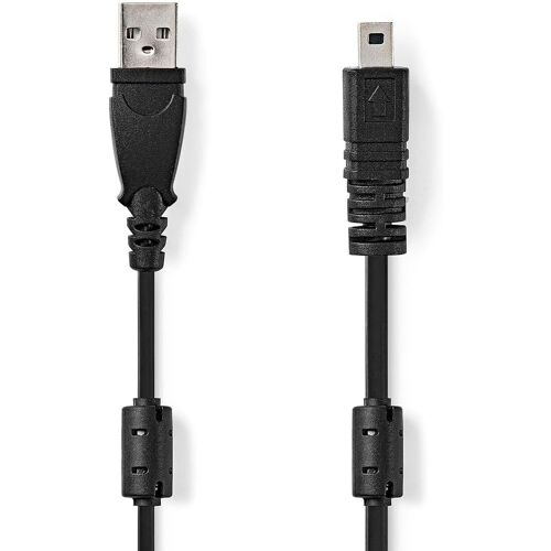 JGD-Câble USB | USB 2.0 | Connecteur USB-A | Connecteur UC-E6 8 broches | 480 Mbps | Nickelé | 2 m | Rond | PVC | Noir | Sac en plastique