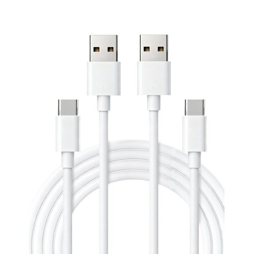 KALANKA-Cable USB A vers USB C [1m+2m/Lot de 2], Câble Type C Chargeur 2,4A, Blanc pour iPhone 17 16 15 Pro Max, Samsung S24 S23 S22 S21, iPad Air, MacBook Pro, Google, Xiaomi, Switch, PS5, Tablet