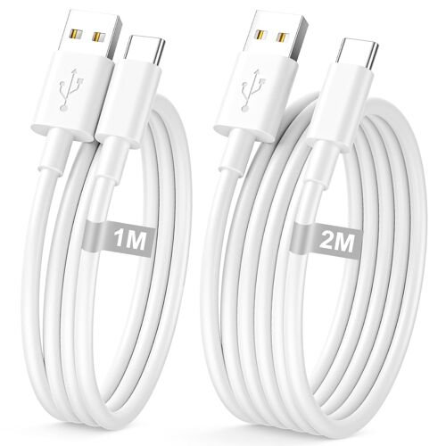 JGD-Carplay Cable USB vers USB C 1M+2M/Lot de 2 pour iPhone 17/16/15 Pro Max, Cable USB C iPhone cable Chargeur Usb c Câble iphone cable Type C Voiture pour iphone 17 Air 16 15 Plus,Samsung S25,iPad