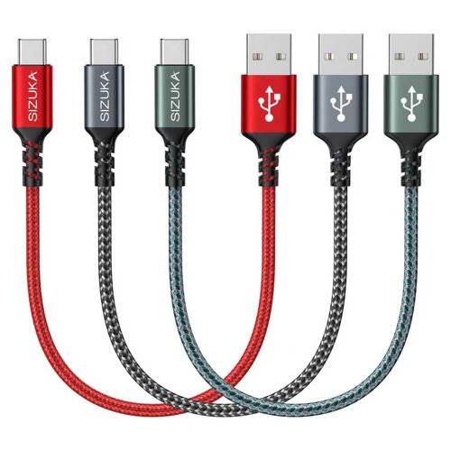 JGD-Câble USB C, Cable USB C Charge Rapide [3Pack/0.3m] 3.1A Chargeur Type C Nylon Câble USB A vers USB C pour Samsung Galaxy S22 S21 S20 S10 A13 A14 A21 A40 A53 A54