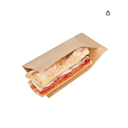 García De Pou Open Pack - Sachets Ouverts Brochettes, Hot Dogs 35 G/M2 + 10 Peld 25x13/10 Cm Naturel Kraft - 4000 Unités