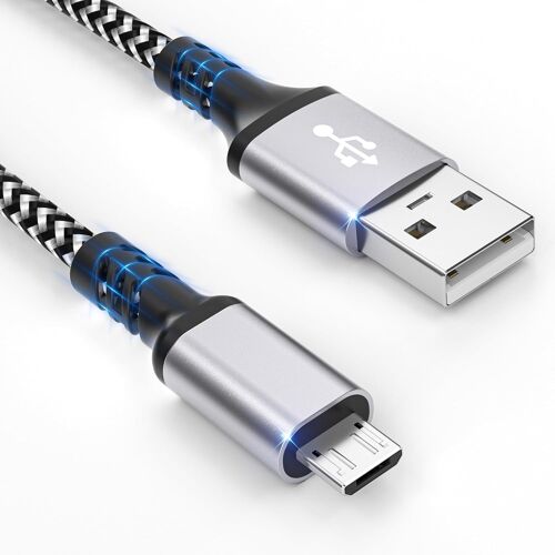 JGD-Câble micro USB,câble de charge en nylon micro USB de 2m,câble de charge rapide pour téléphones Android,câble USB compatible avec Samsung Galaxy S7/S6/S4/J7/J5/Note 5,Nokia,Kindle,tablettes,casqu