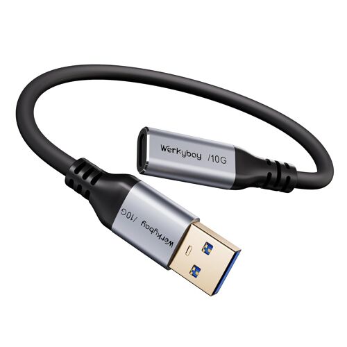 KALANKA-Câble Adaptateur USB-C Femelle vers USB-A Mâle 2m, 10 Gbps Type C 3.1 Cable Rallonge, Câble de Charge pour PC, Ordinateur Portable, Chargeur, Smartphone, SSD/HDD, Tablette, Hub, clé U