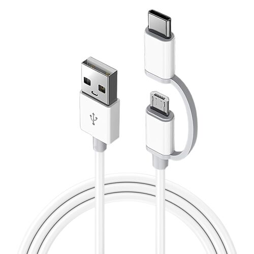 JGD-Câble de charge USB C 2 en 1 - 1 m - Câble de charge rapide pour Samsung Galaxy Tab A E, S, S2, 3, 1, 4, 10, 7, 8, 8, 24, 9, SM-T580, T380, T280, T387, P580 USB de type C Micro USB