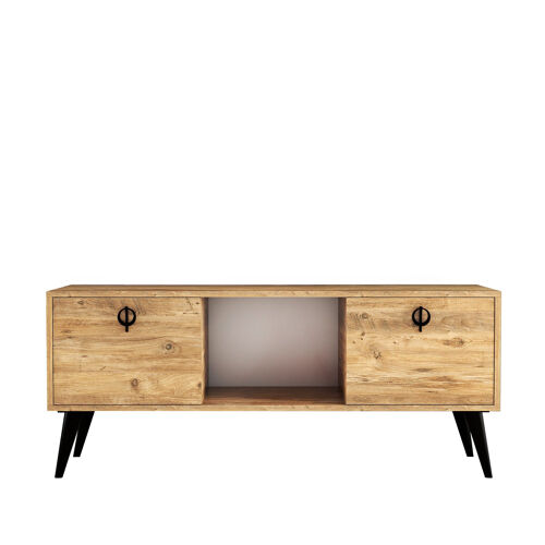 Meuble TV en bois "Kaya" - 140 x 30 x 53 cm - Beige