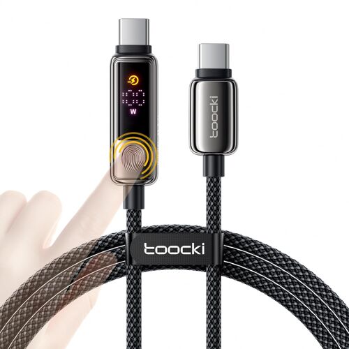 JGD-Câble USB C 100W, 2M avec Écran Tactile Intelligent - Cable de Charge Rapide pour iPhone 17 Série, Type-C Affichage Led Compatible avec Ordinateur Portable, Tablette, Téléphone