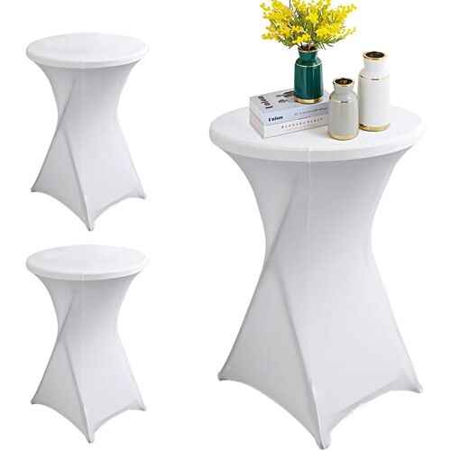 Ulteronixshop-3 Pièce Housse Mange Debout élastiques, Lavables à La Machine, avec Pieds Renforcés pour Une Table Bistrot, Nappe Ronde Idéal pour Mariages, Anniversaires, et Table Mange Debout Plian