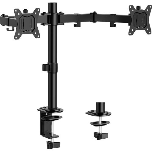 SUBZONAL-Dual Monitor Stand for 13 to 32 Inch Screens, Dual Arm Ergonomic Viewing Angle, - Adjustable Tilt ±45°/ Swivel 180°/ Rotate 360°/ VESA 75/100mm