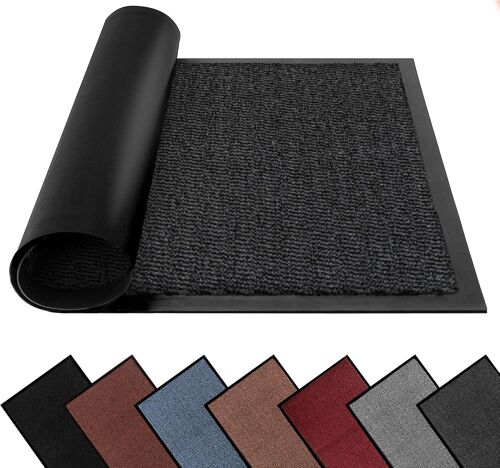 Ulteronixshop-Paillasson Lavable Anti-Saleté Pour Intérieur Et Extérieur, Très Résistant, Dos En Caoutchouc, Super Absorbant (Anthracite, 60 Cm X 120 Cm)