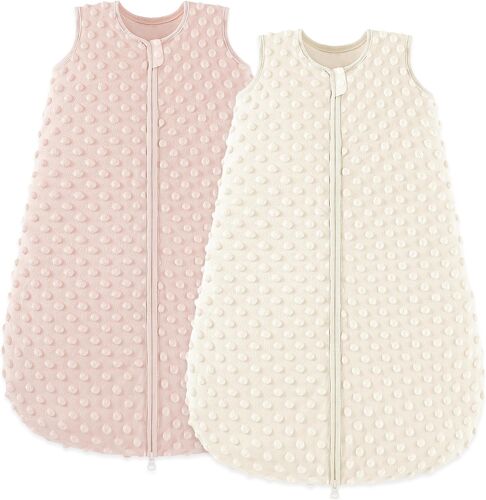 Ulteronixshop-Gigoteuse Pour Bébé Chaud Sac De Couchage Coton,Lot De 2,Doublure 100% Coton Avec Tissu Polaire En Peluche Pour Nouveau-Né Garçons Filles (Rose, 78cm)