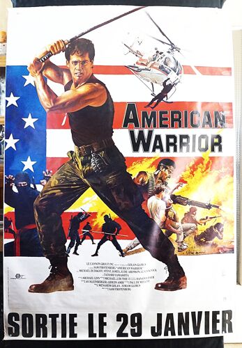 Affiche De Cinéma 120 X 175 Cm. - American Warrior - 1985.