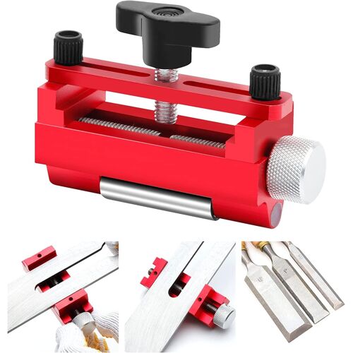Ulteronixshop-Guide Affûtage Ciseaux à Bois,Guide D'affûtage avec Vis de Renfort Supérieuress,Gabarit Affutage avec Rouleau Extensible,Affuteur Ciseaux a Bois Convient ciseaux ou lames de rabot 0-6.7
