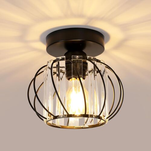 Ulteronixshop-Plafonnier En Cristal Moderne E27 Led Plafonnier Mini Lustre En Cristal Pour Cuisine Salle À Manger Chambre Couloir Entrée (Noir)