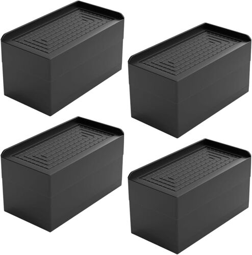 Ulteronixshop-Lot de 4 rehausseurs de meubles, rehausseurs de lit, 7,5 cm, hauteur réglable pour table, chaise, canapé, machine à laver, armoire, 11,5 x 6 x 7,5 cm (noir)