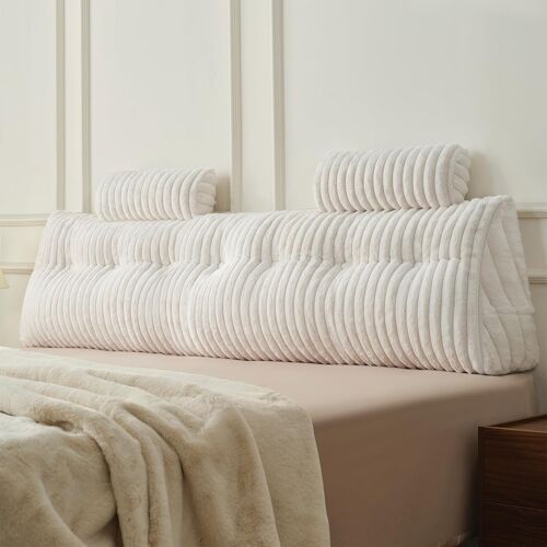 Ulteronixshop-Coussin de Lecture pour Lit, Coussin Dossier Canapé, Support De Positionnement, Doux et Confortable, Blanc, 200 cm