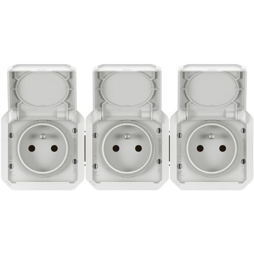 Prise De Courant - 3 X 2p+t - Horizontale - Blanc - Composable Legrand Plexo 069644l