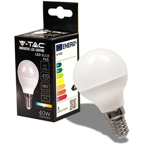 Ampoule Led V-Tac 4.5w E14 P45 Boule Vt-1880 6500k 470lm