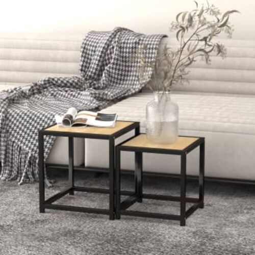 Inlife Tables à Thé 2 Pcs Mdf Chêne Sonoma