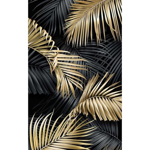 Tableau Deco Jungle Feuillage Or - 50x80cm