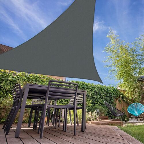 Sunny Inch - Voile D'ombrage Triangulaire 280g/M² - 5 X 4 X 4 M - Haute Densité Résistante Au Vent - Tissu Micro-Aéré - Gris