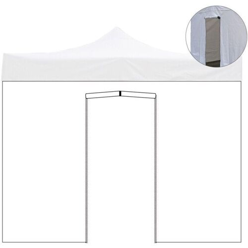 Evergreen - Bâche Latérale Imperméable Blanche 4,5x2m Avec Porte Enroulable Pour Tonnelle Refermable