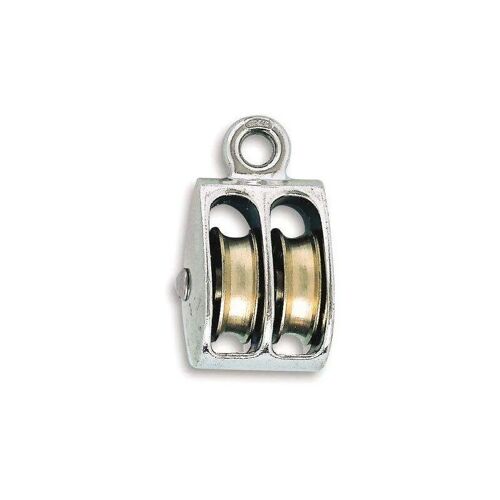 Chapuis - Poulie à Å¿il Avec Deux Galets Zamak Nickelé De Diamètre 25 Mm Pour Corde De 6 Mm